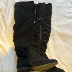 Aldo over the knee suede boots with tie behind knee